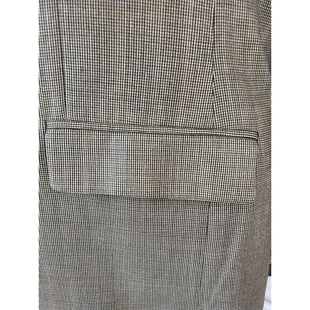 Lauren Ralph Lauren‎ 42R Silk Wool Tan Micro Weave 2Btn Blazer Jacket Sport Coat